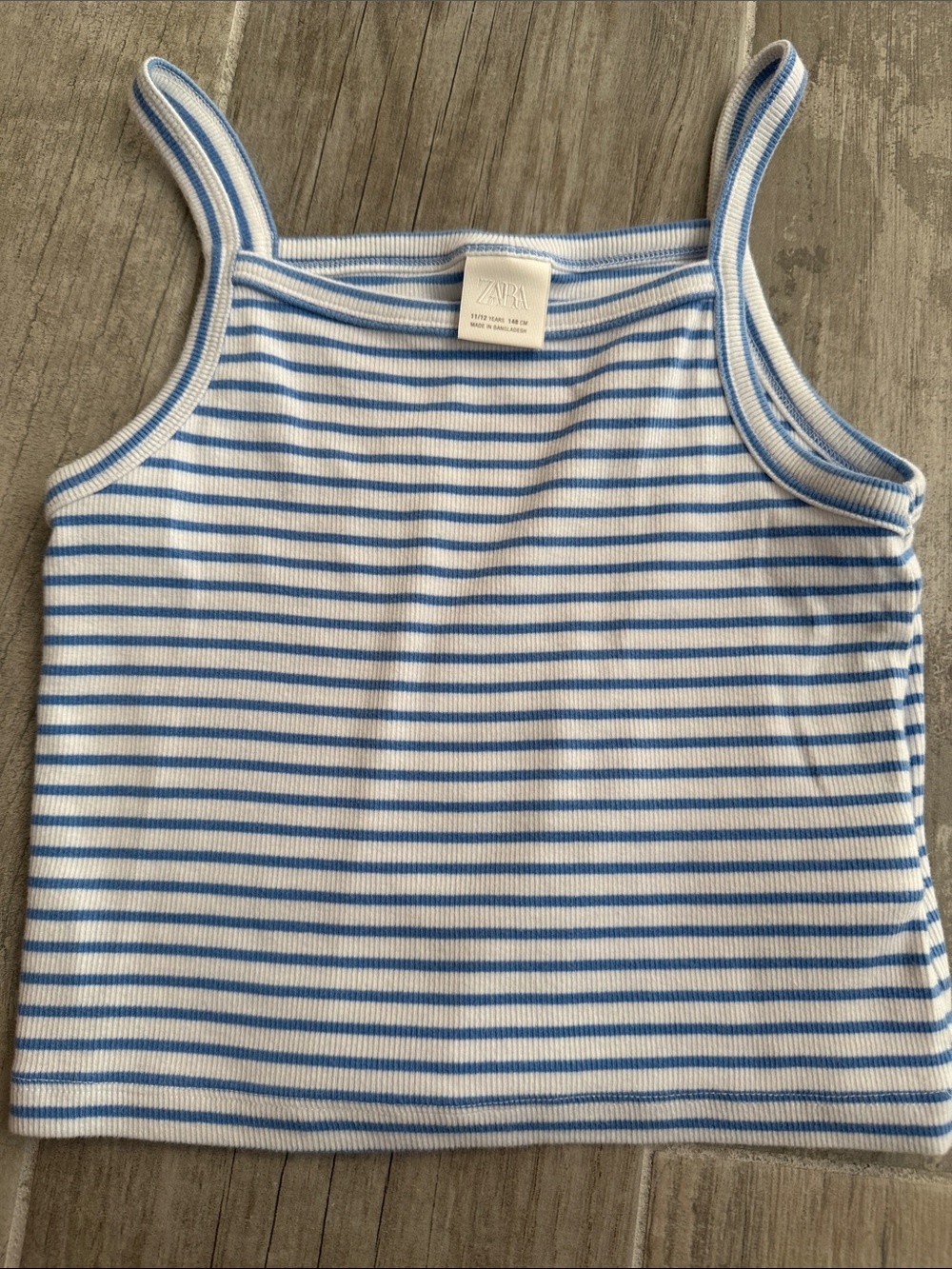 Zara Girls Blue & White Striped Camisole Tank